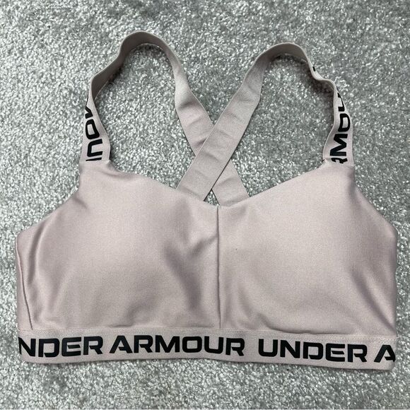 Under Armour Women's Small Pink Sports Bra Padded Cross Back - Picture 1 of 7